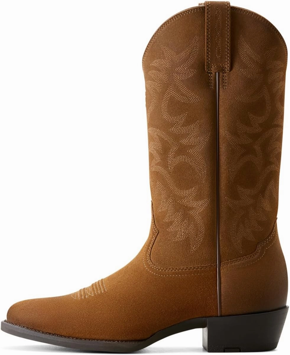 ARIAT Mens Heritage Embroidered Round Toe Pull On Casual Boots Mid Calf - Brown