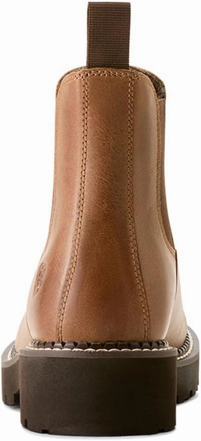 ARIAT Womens Fatbaby Twin Gore Round Toe Pull On Chelsea Casual Boots Ankle Low Heel 1-2" - Brown