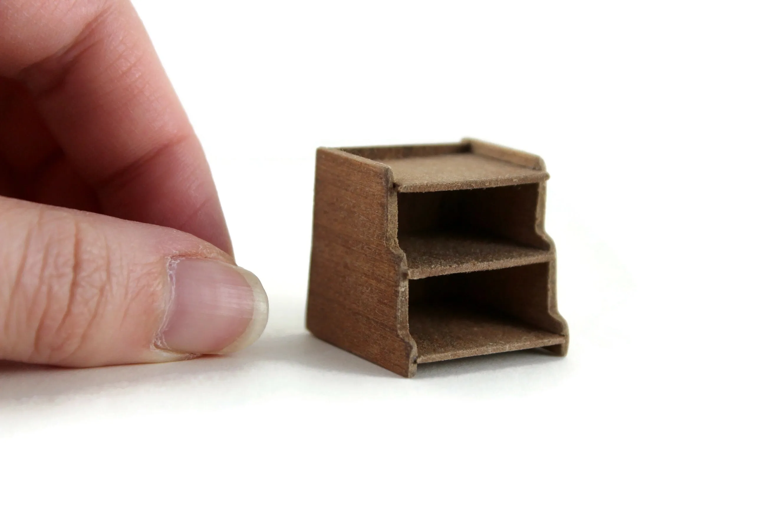 Artisan-Made 1:12 Miniature Dollhouse Wooden Paper File Sorter Organizer