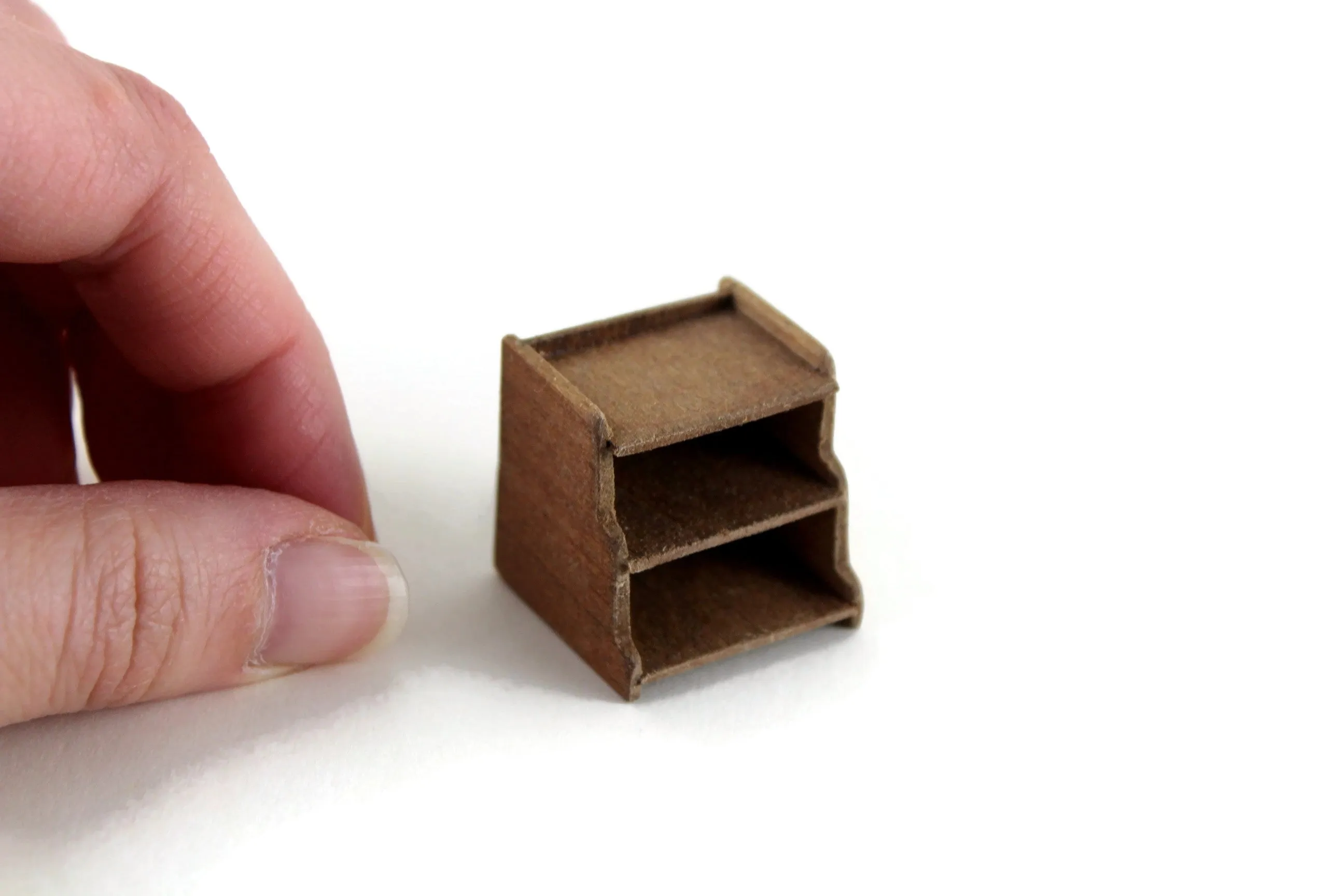 Artisan-Made 1:12 Miniature Dollhouse Wooden Paper File Sorter Organizer