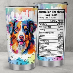 Australian Shepherd Tumbler – 20oz Stainless Steel Tumbler Cup Mug, Funny and Unique Gift for Aussie Dog Owners, Perfect for Mothers Day, Fathers Day, Birthday, and Anniversary Celebrations
