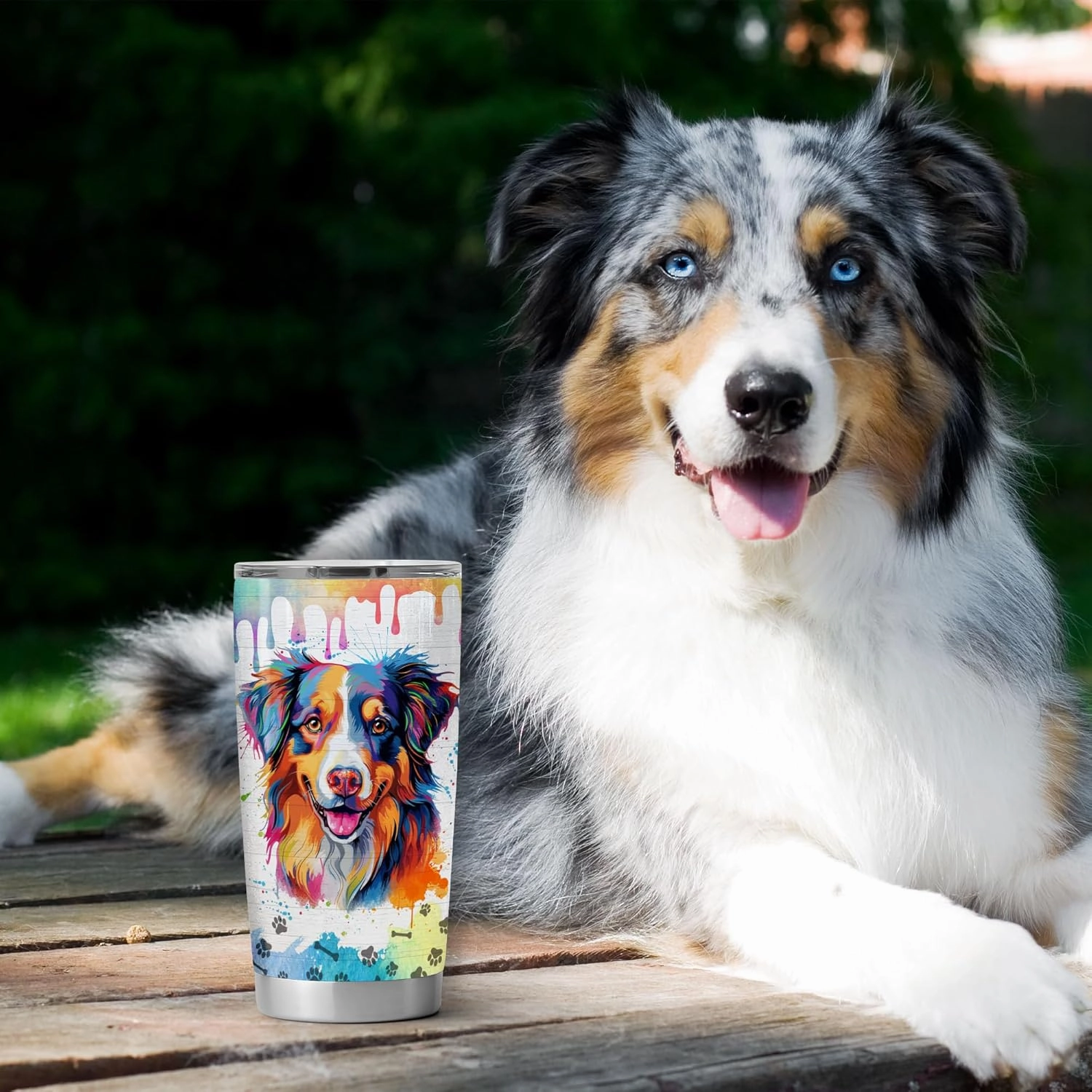 Australian Shepherd Tumbler – 20oz Stainless Steel Tumbler Cup Mug, Funny and Unique Gift for Aussie Dog Owners, Perfect for Mothers Day, Fathers Day, Birthday, and Anniversary Celebrations