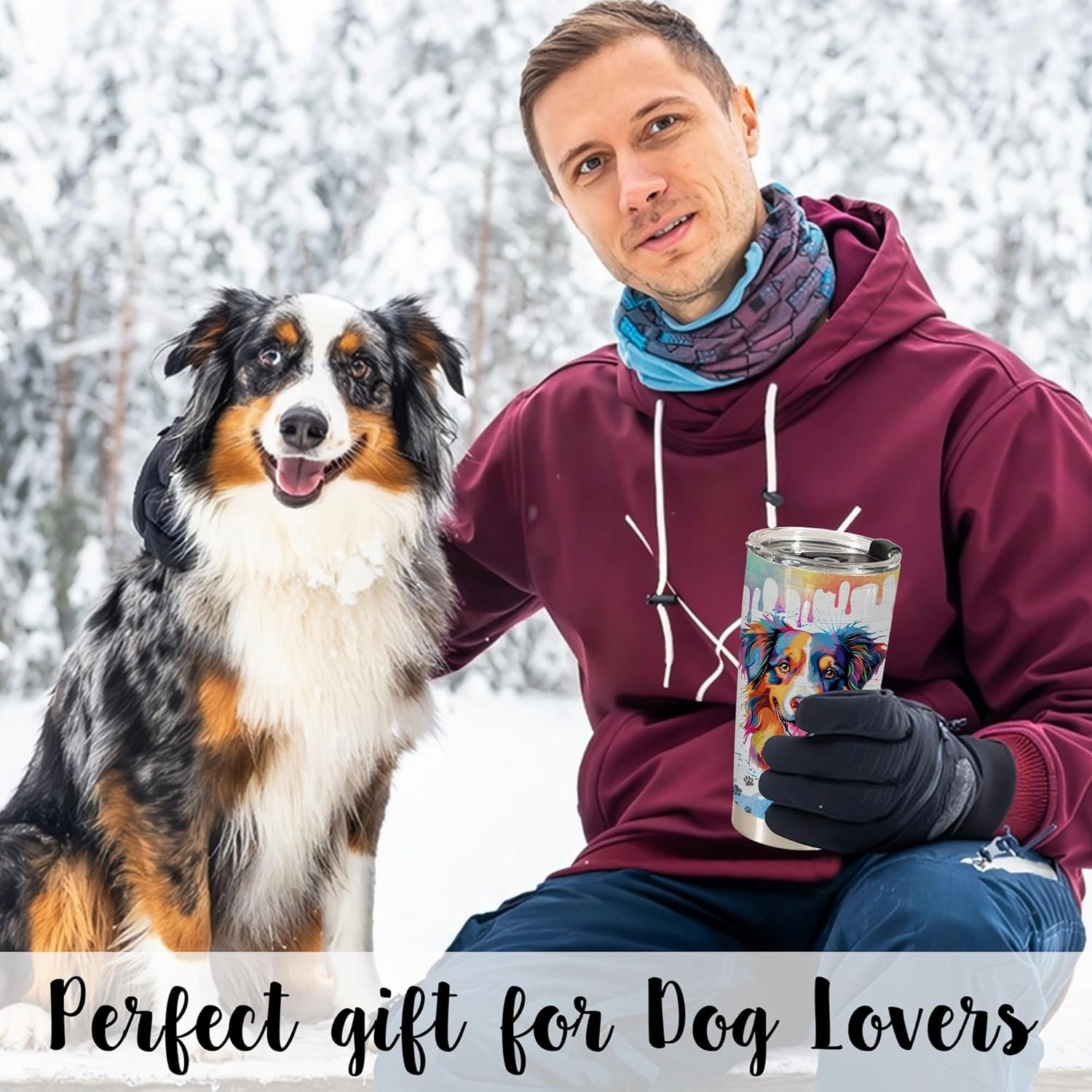 Australian Shepherd Tumbler – 20oz Stainless Steel Tumbler Cup Mug, Funny and Unique Gift for Aussie Dog Owners, Perfect for Mothers Day, Fathers Day, Birthday, and Anniversary Celebrations
