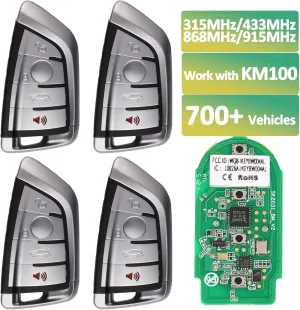 Autel MaxiIM Ikey, IKEYBW004AL, Programmable Smart Universal Key Replacement, 4pcs, OE-Quality Key Fob for BMW, IMMO Learning, Dual-Band, Work with KM100 XP400PRO XP200 for IM508S IM608 PRO