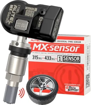 Autel TPMS Sensor 1-Sensor, MX-Sensor 315MHz   433MHz Metal Valve, Programmable Universal Specially Built for OEM Sensors Replacement, Work with Autel TPMS Tool TS408S TS501 PRO TS508WIFI MK808S-TS