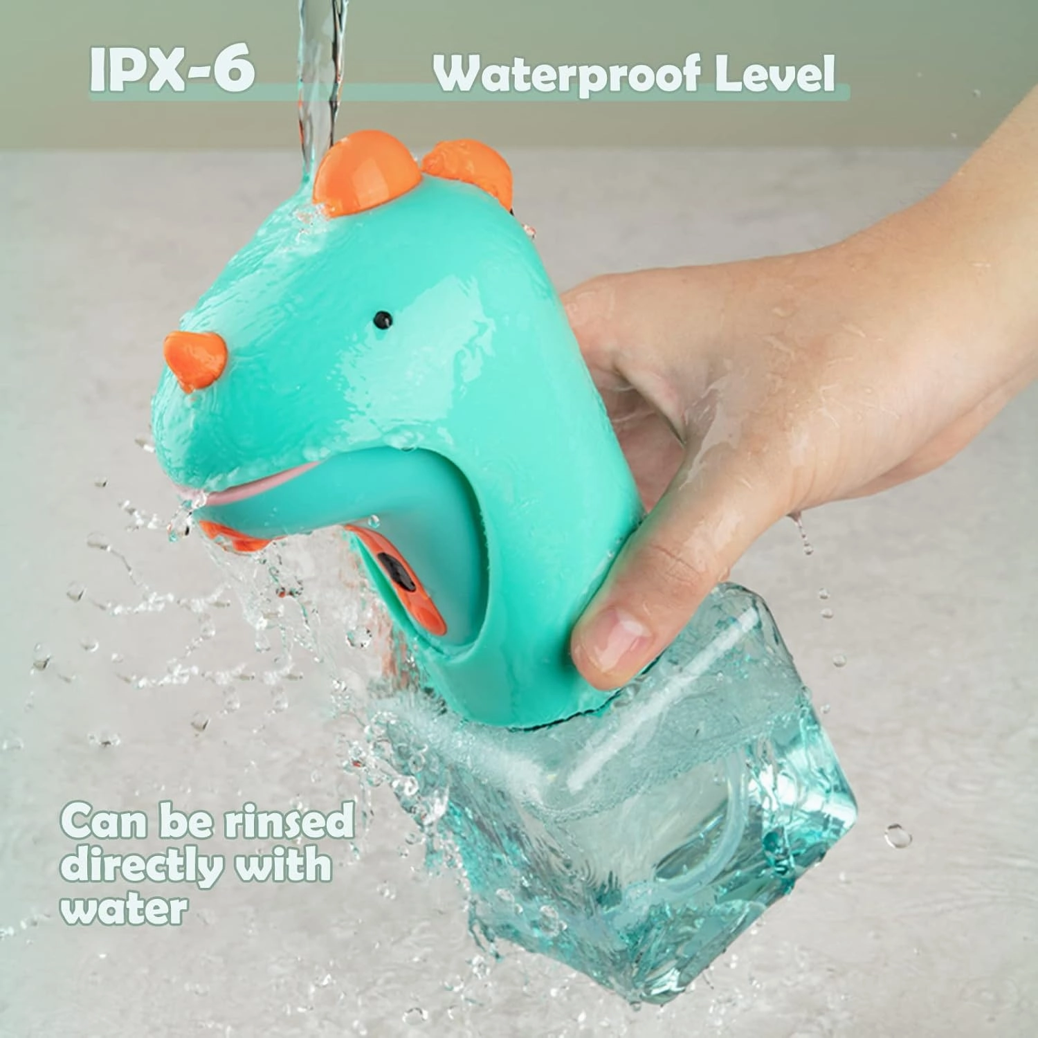 Automatic Soap Dispenser for Kids,IPX6 Waterproof Cute Dinosaur Foam Smart Hand Foaming Touchless Soap Dispenser for Bathroom Countertop, 8.7oz/250ML