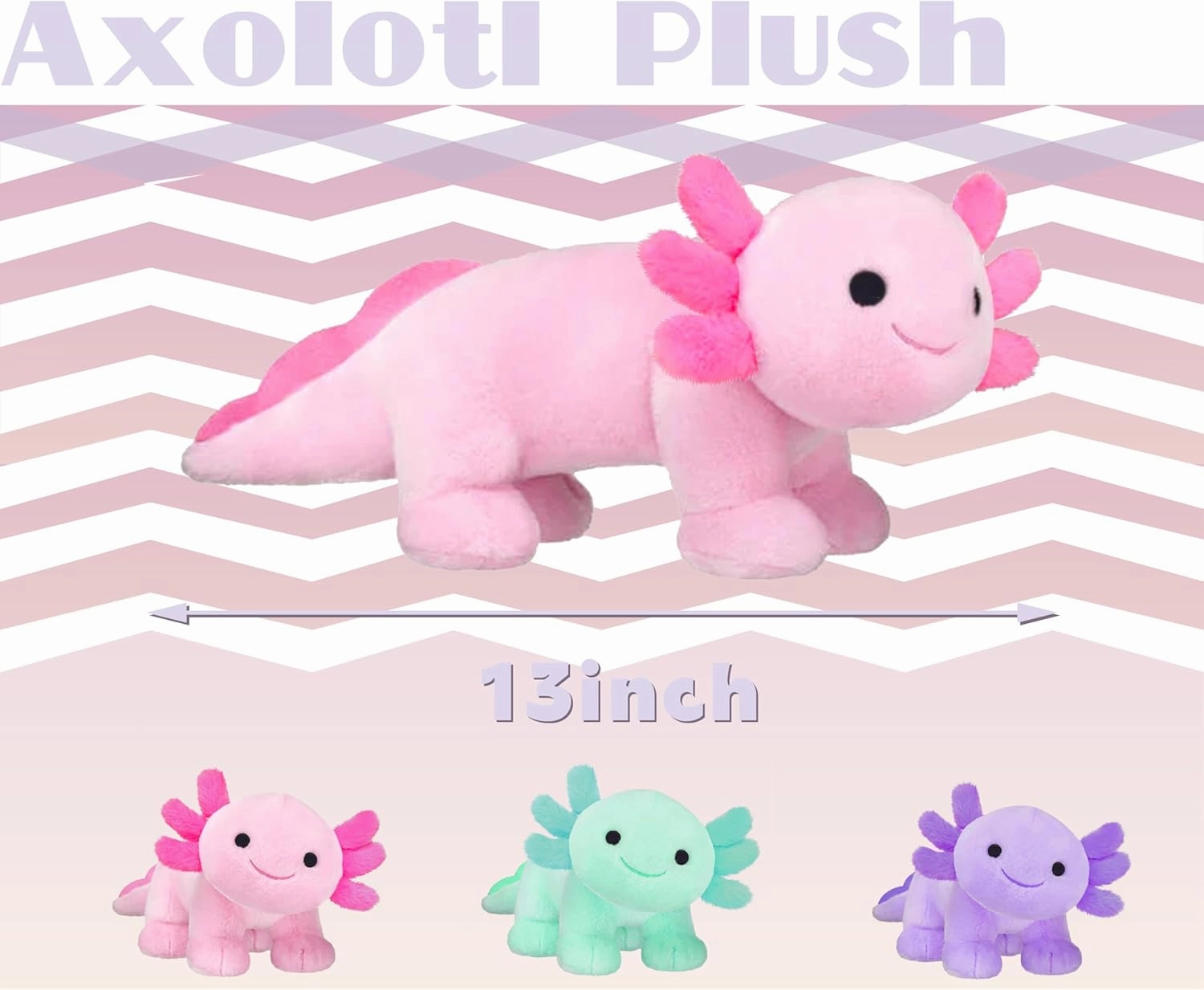 Axolotl Plush, Soft Cute Axolotl Stuffed Animal Plushies, Kawaii Plushies Dolls for Kids, Gift for Girls Boys (Purple)