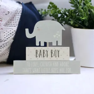 Baby Boy Elephant Plaque