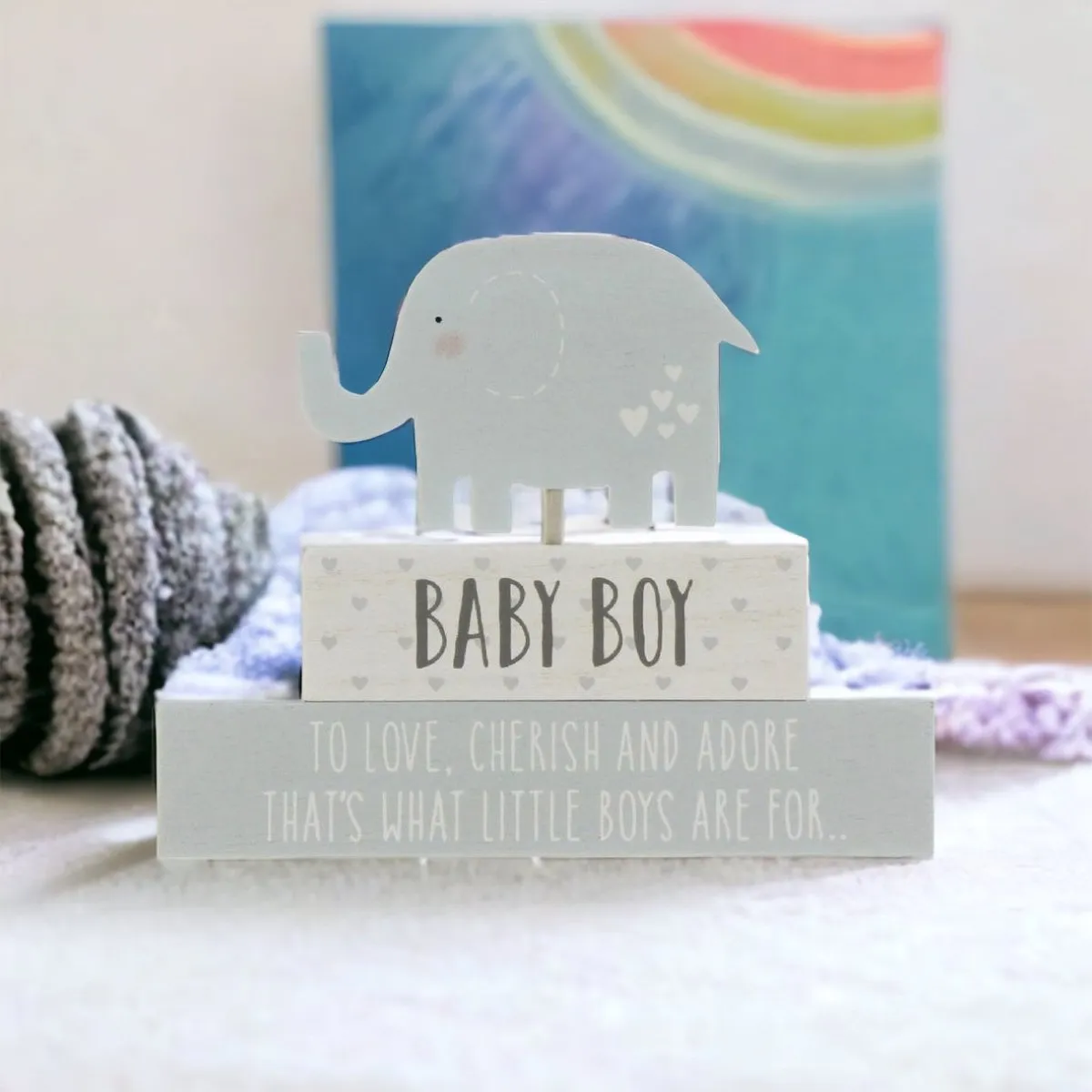 Baby Boy Elephant Plaque