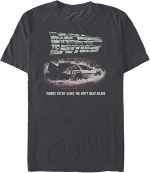 Back To The Future Men's Classic Delorean Basic Solid Tee