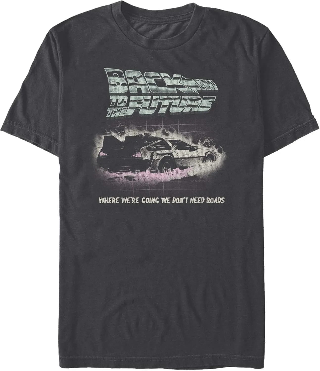 Back To The Future Men's Classic Delorean Basic Solid Tee