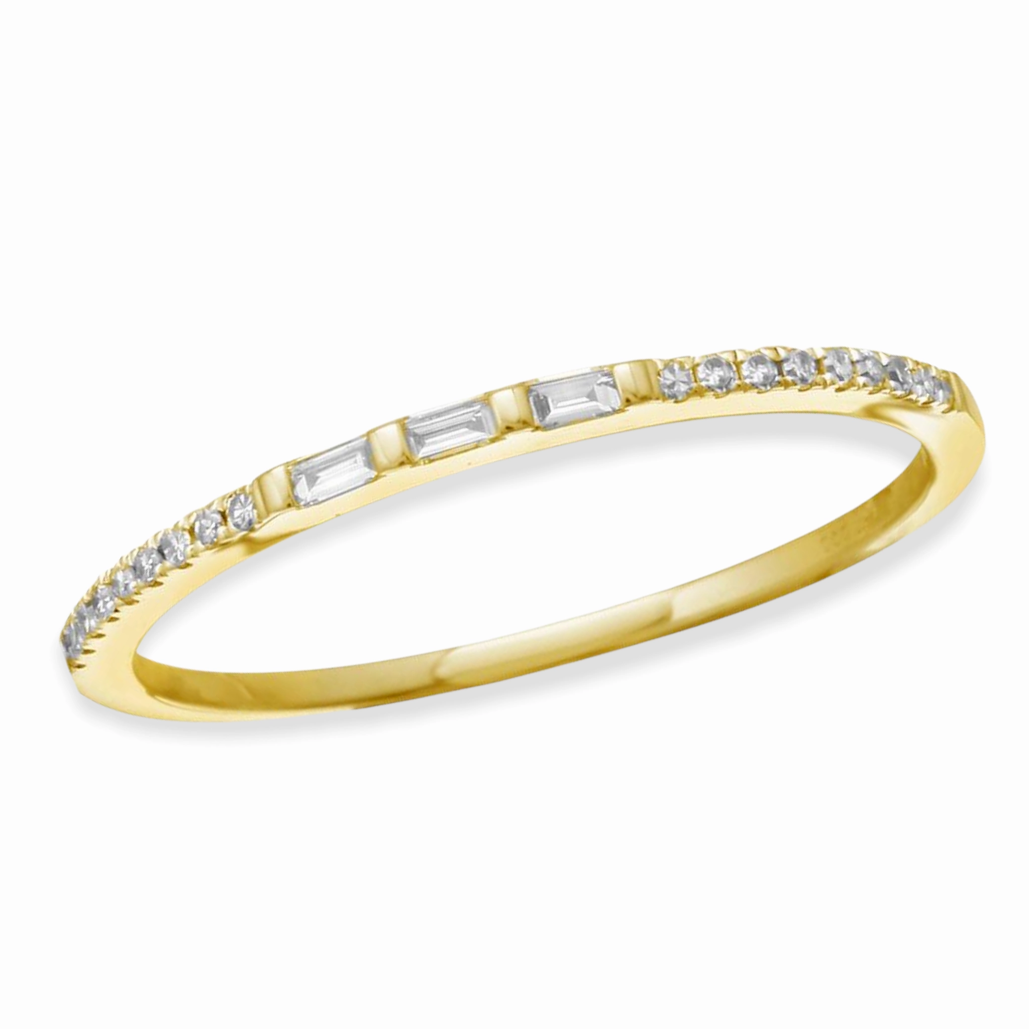 Baguette & Round Diamond Stacking Ring