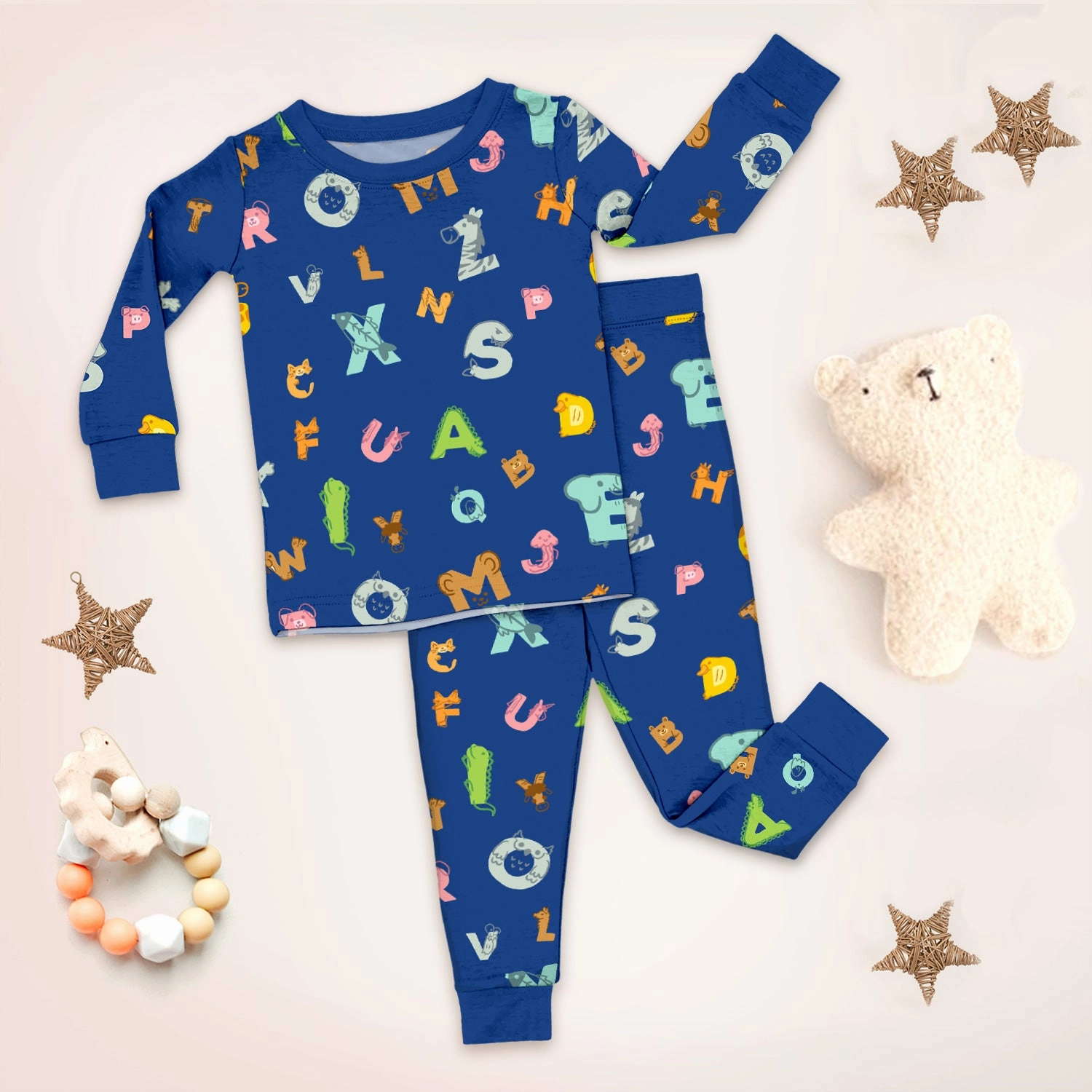 Bamboo Navy Alphabet Outfit for Baby – Soft and Smart