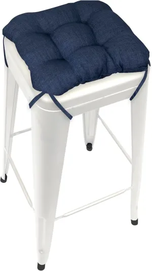 Barnett Home Decor Bar Stool Cushions Square 12x12 Seat Cushion - Fade Resistant Waterproof Cushion for Outdoor Bar Stools - Fits Most Tolix Stools, 12" Metal Bar Stools (Rave Indigo Blue, 1)