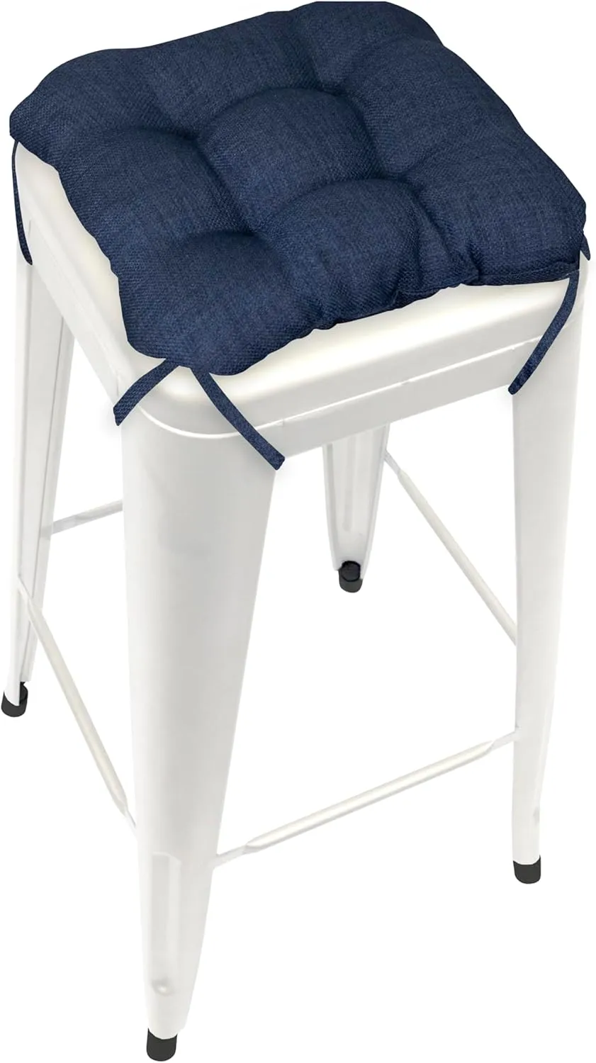 Barnett Home Decor Bar Stool Cushions Square 12x12 Seat Cushion - Fade Resistant Waterproof Cushion for Outdoor Bar Stools - Fits Most Tolix Stools, 12" Metal Bar Stools (Rave Indigo Blue, 1)