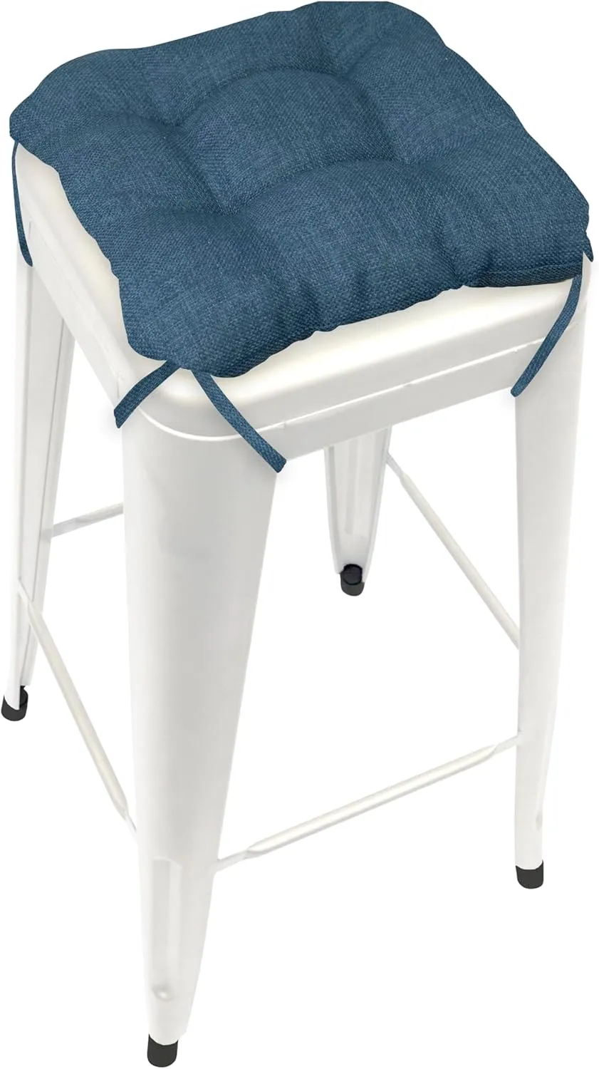 Barnett Home Decor Bar Stool Cushions Square 12x12 Seat Cushion - Fade Resistant Waterproof Cushion for Outdoor Bar Stools - Fits Most Tolix Stools, 12" Metal Bar Stools (Rave Pacific Blue, 1)