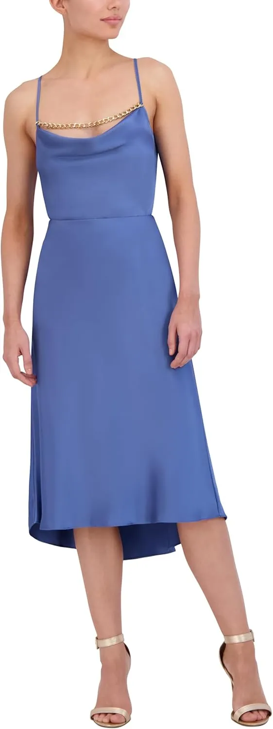 BCBGMAXAZRIA Women's Pull on Vintage Satin Midi Skirt