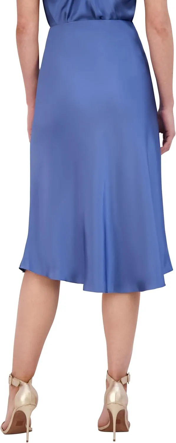 BCBGMAXAZRIA Women's Pull on Vintage Satin Midi Skirt