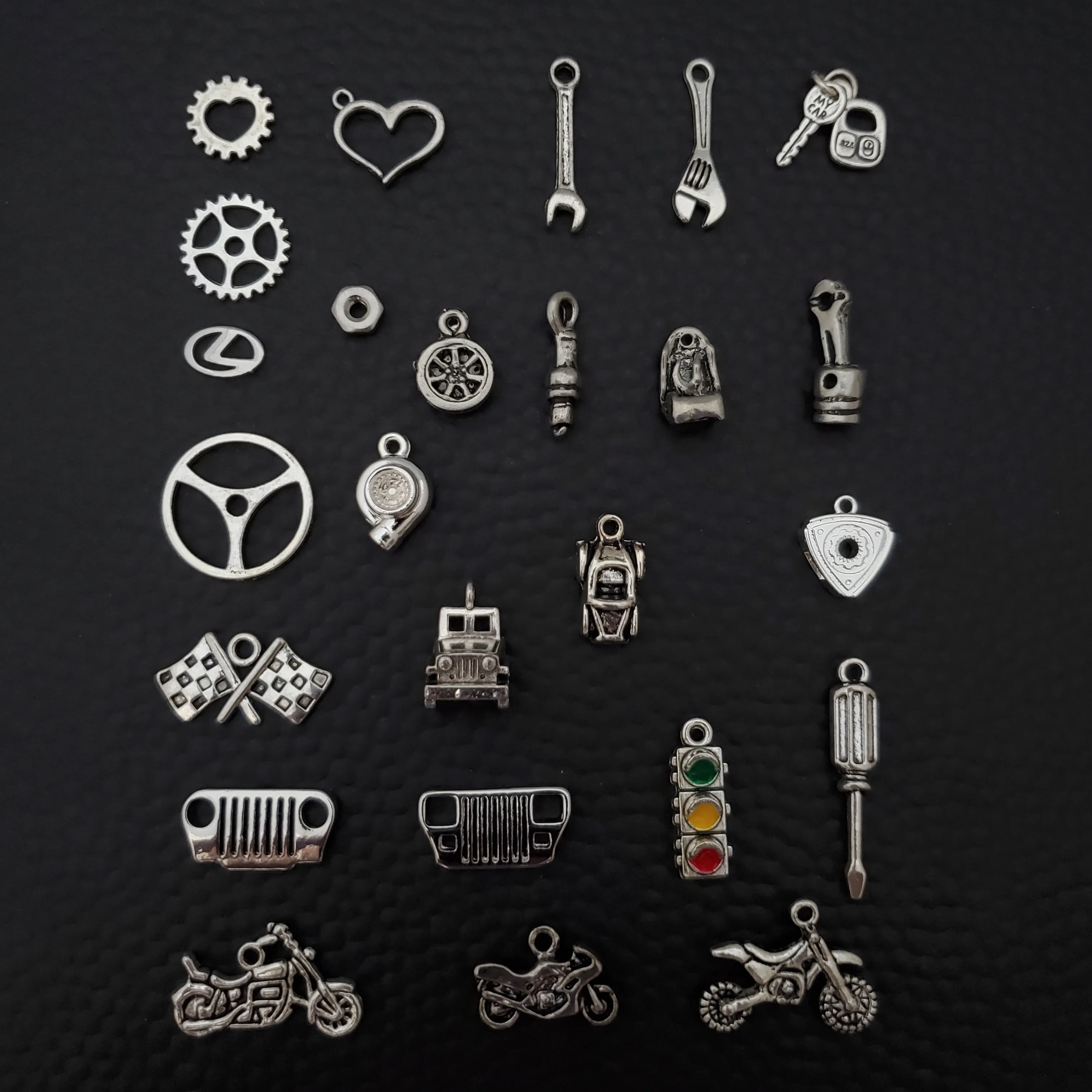 Beaded Car Part Charm Bracelet
