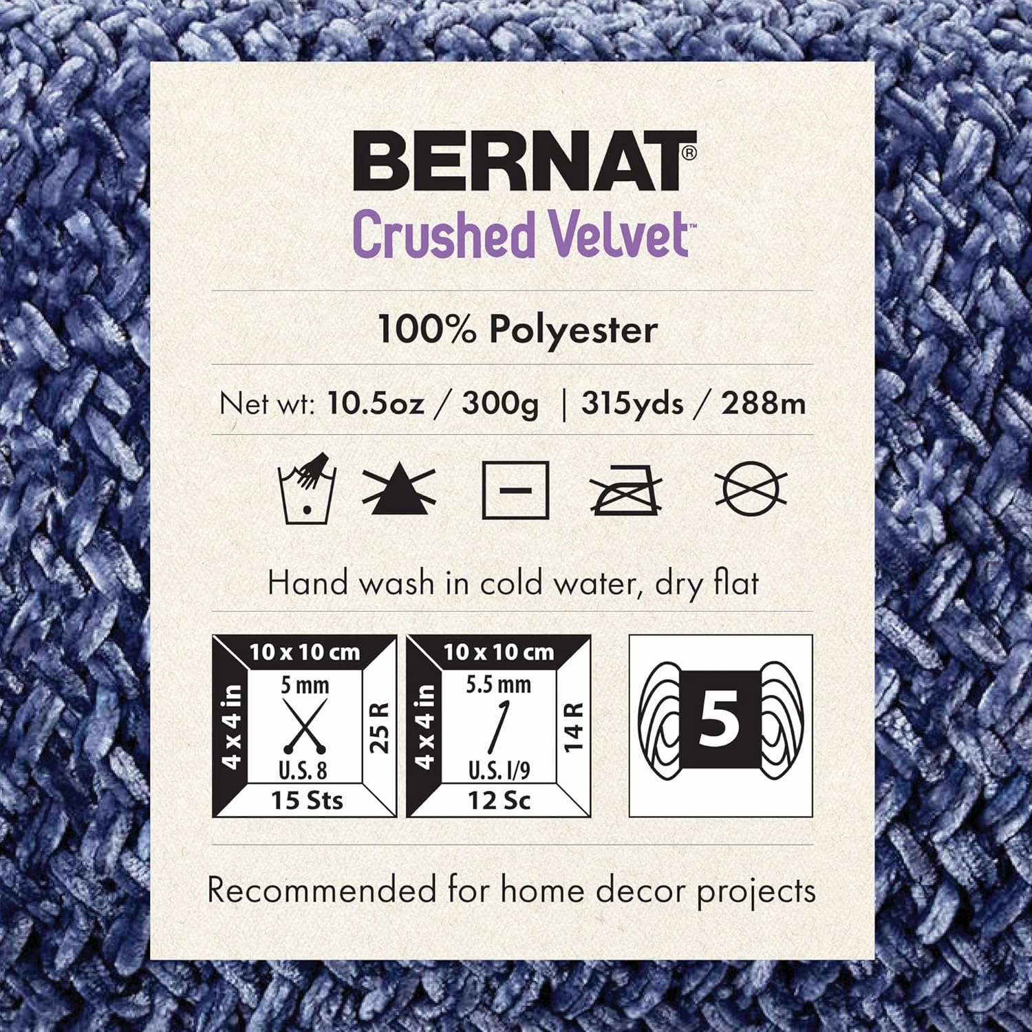 Bernat Crushed Velvet Burgundy Yarn - 2 Pack of 300g/10.5oz - Polyester - 5 Bulky - 315 Yards - Knitting/Crochet, Burgandy