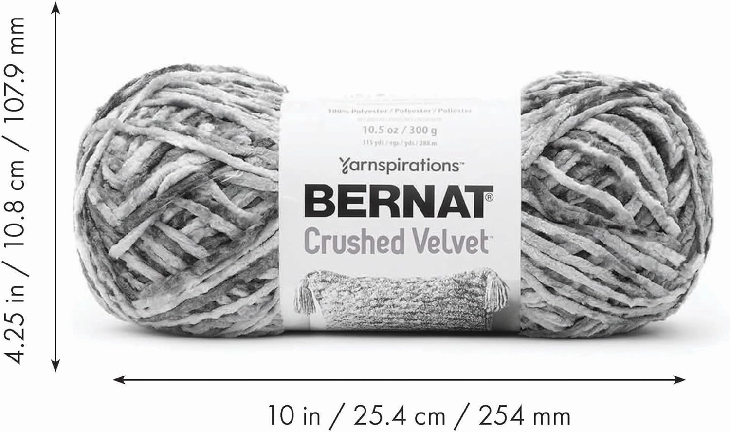 Bernat Crushed Velvet Burgundy Yarn - 2 Pack of 300g/10.5oz - Polyester - 5 Bulky - 315 Yards - Knitting/Crochet, Burgandy