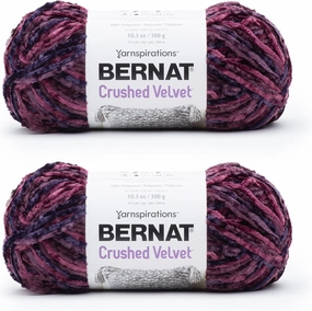 Bernat Crushed Velvet Burgundy Yarn - 2 Pack of 300g/10.5oz - Polyester - 5 Bulky - 315 Yards - Knitting/Crochet, Burgandy