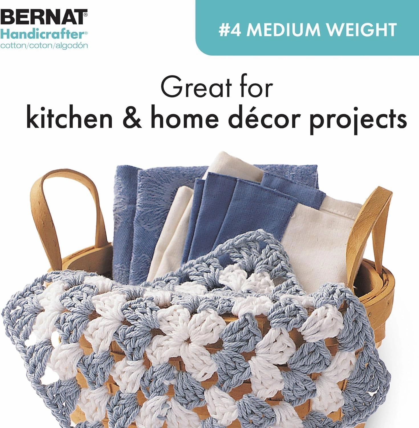 Bernat Handicrafter Cotton Big Ball Mod Ombre Yarn - 2 Pack of 340g/12oz - Cotton - 4 Medium (Worsted) - 608 Yards - Knitting/Crochet