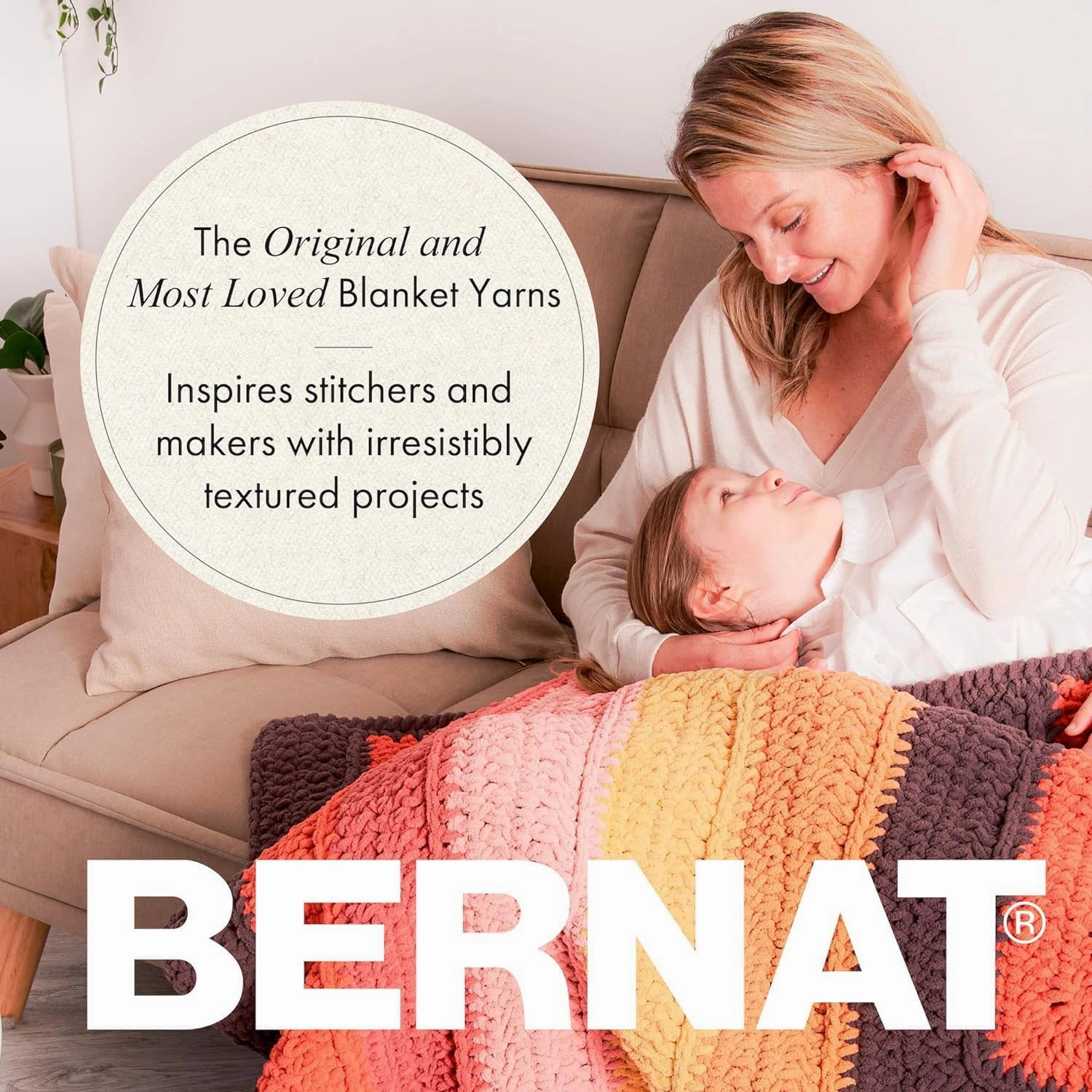 Bernat Handicrafter Cotton Big Ball Mod Ombre Yarn - 2 Pack of 340g/12oz - Cotton - 4 Medium (Worsted) - 608 Yards - Knitting/Crochet