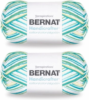 Bernat Handicrafter Cotton Big Ball Mod Ombre Yarn - 2 Pack of 340g/12oz - Cotton - 4 Medium (Worsted) - 608 Yards - Knitting/Crochet