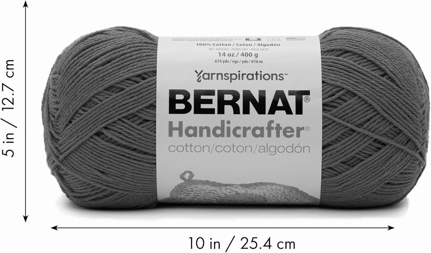 Bernat Handicrafter Cotton Big Ball Mod Ombre Yarn - 2 Pack of 340g/12oz - Cotton - 4 Medium (Worsted) - 608 Yards - Knitting/Crochet