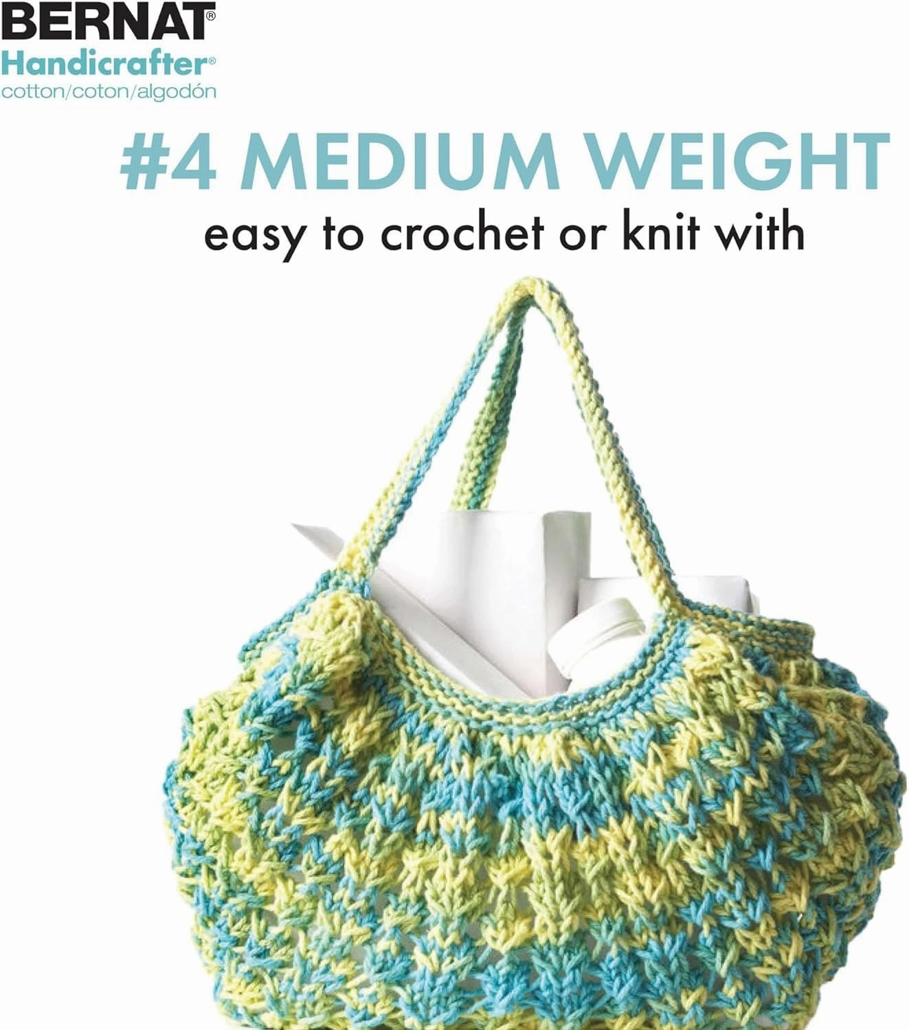 Bernat Handicrafter Cotton Big Ball Mod Ombre Yarn - 2 Pack of 340g/12oz - Cotton - 4 Medium (Worsted) - 608 Yards - Knitting/Crochet
