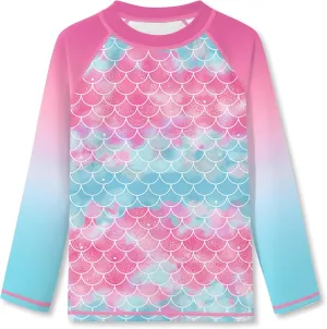 BesserBay Girls UV Protection Raglan Long Sleeve Rashguard Top 4-14 Years