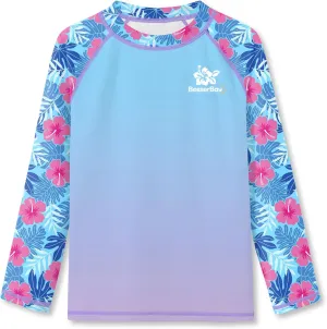 BesserBay Girls UV Protection Raglan Long Sleeve Rashguard Top 4-14 Years