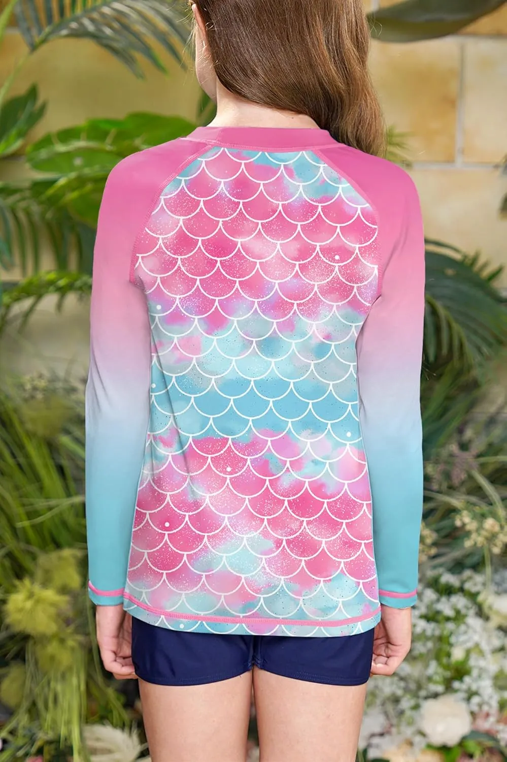 BesserBay Girls UV Protection Raglan Long Sleeve Rashguard Top 4-14 Years