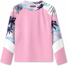 BesserBay Girl's UPF 50  Quick-Dry Tropical Long Sleeve Rash Guard Shirt 4-14 Years