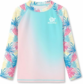 BesserBay Girls UV Protection Raglan Long Sleeve Rashguard Top 4-14 Years