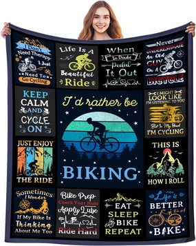 Bicycle Cycling Blanket for Men Unique,Mountain Biking Gifts for Men,Gifts for Cyclists,Gifts for A Bicycle Enthusiast,Biking Throw Blanket for Women Kids Adults 80"x60"