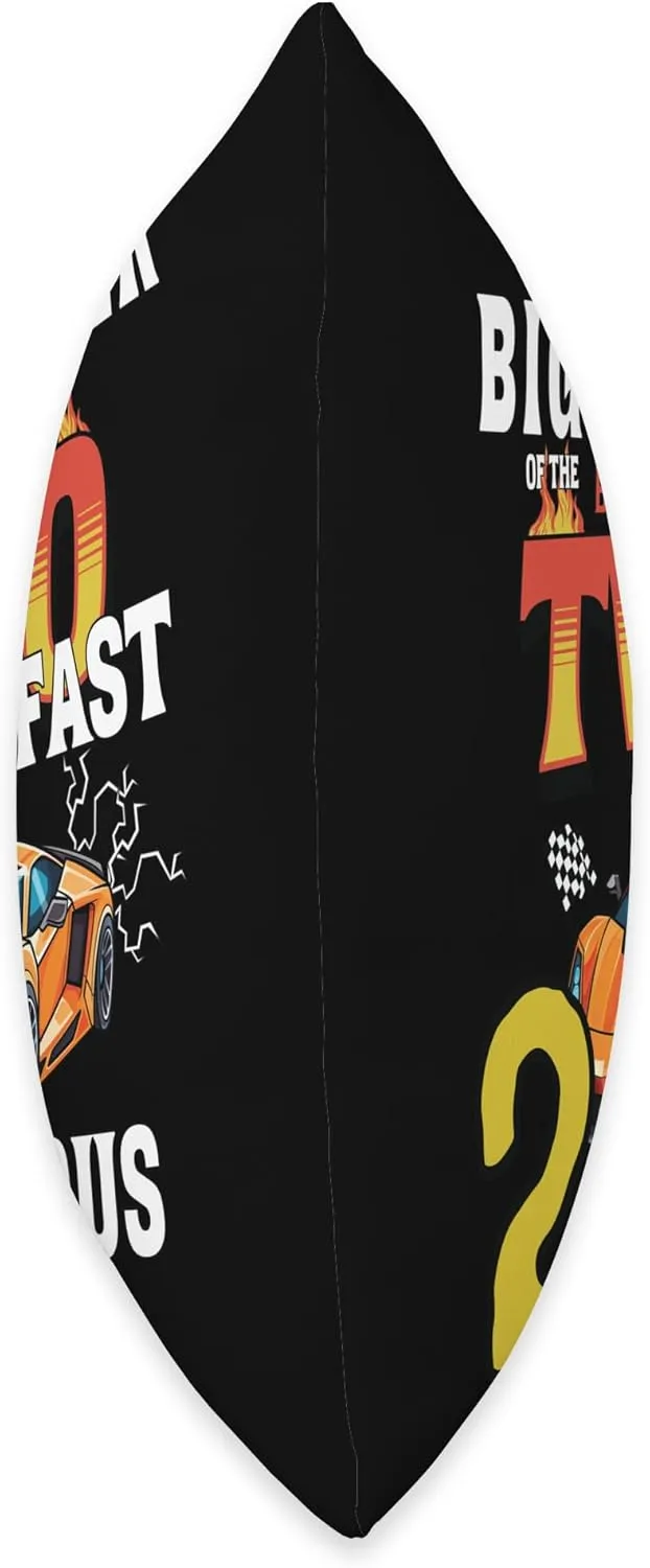 Big Brother Of The Two Years Old Birthday Boy Racing Car Throw Pillow
