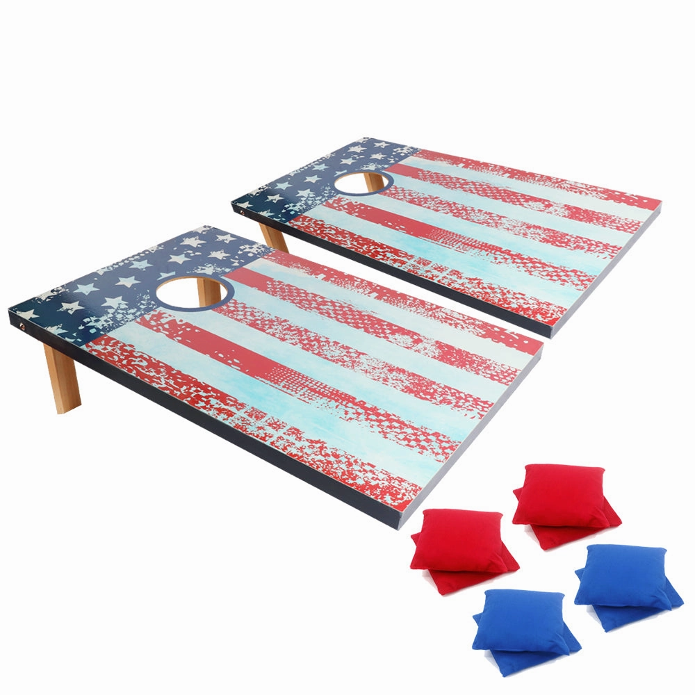 BIGTREE Cornhole Bean Bag Toss Game for Tailgating Outdoor Sports Activities USA American Flag
