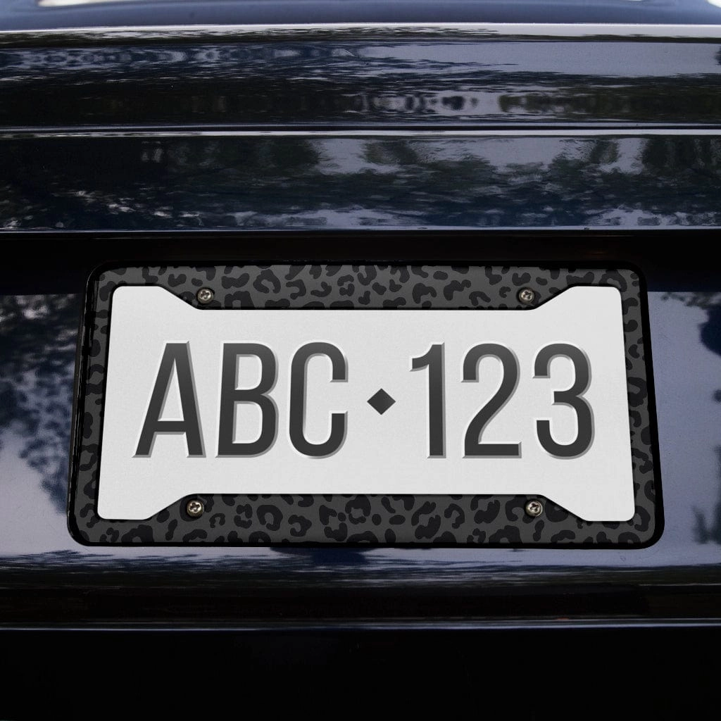 Black Leopard License Plate Frame