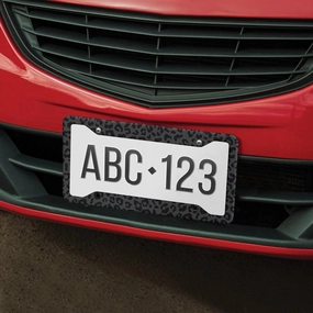 Black Leopard License Plate Frame
