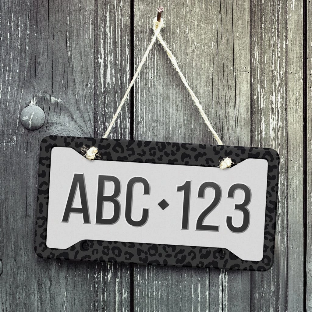 Black Leopard License Plate Frame