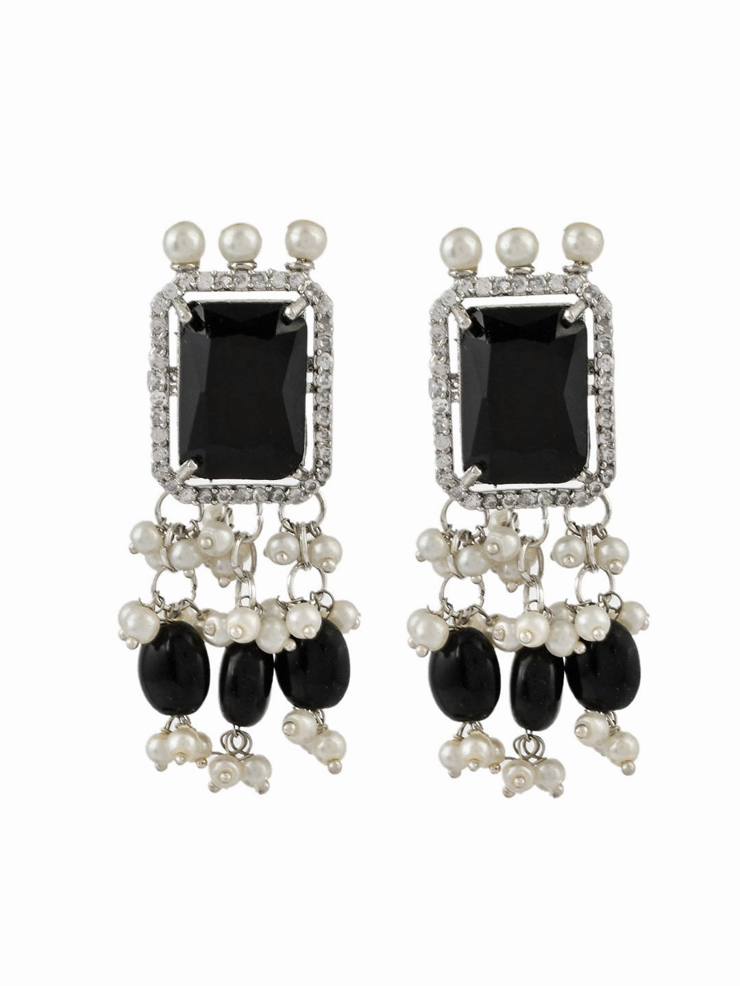 Black Onyx And Pearl Choker Jewellery Set
