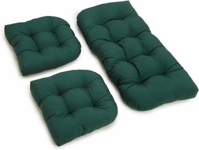 Blazing Needles Twill Settee Group Cushions, Forest Green, Set of 3
