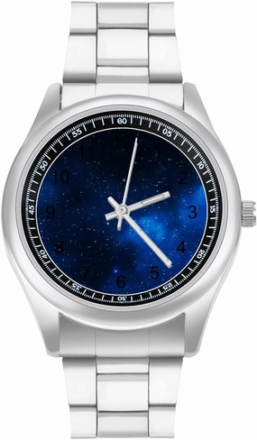 Blue-Starry Sky Casual Wrist Watches for Men Classic Business Dress Watch Big Face for Work Gym