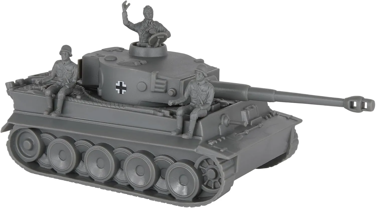 BMC CTS WW2 German Tiger I Tank - Gray 1:38 Plastic Army Men Military Vehicle