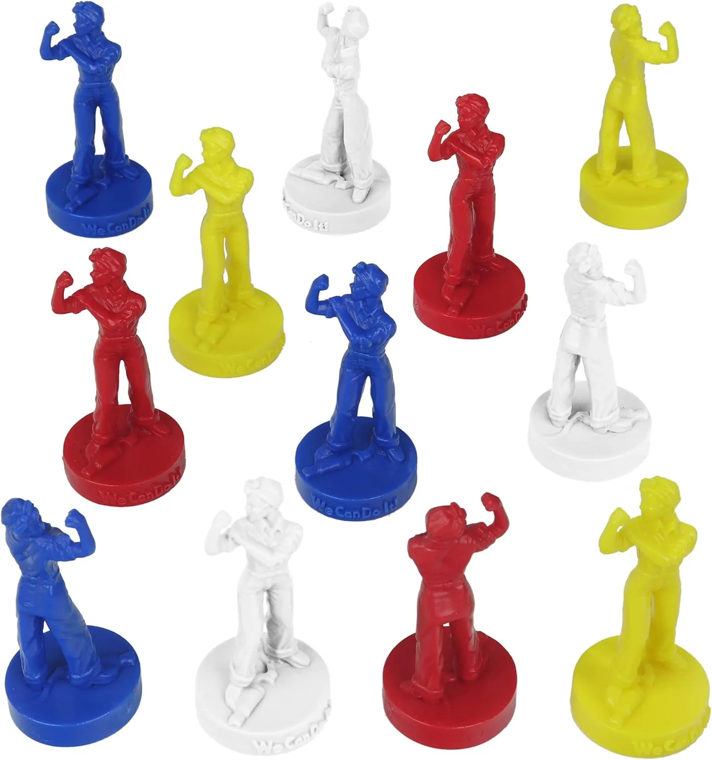 BMC Rosie The Riveter Plastic Figures - 12pc Red White Blue & Yellow - USA Made