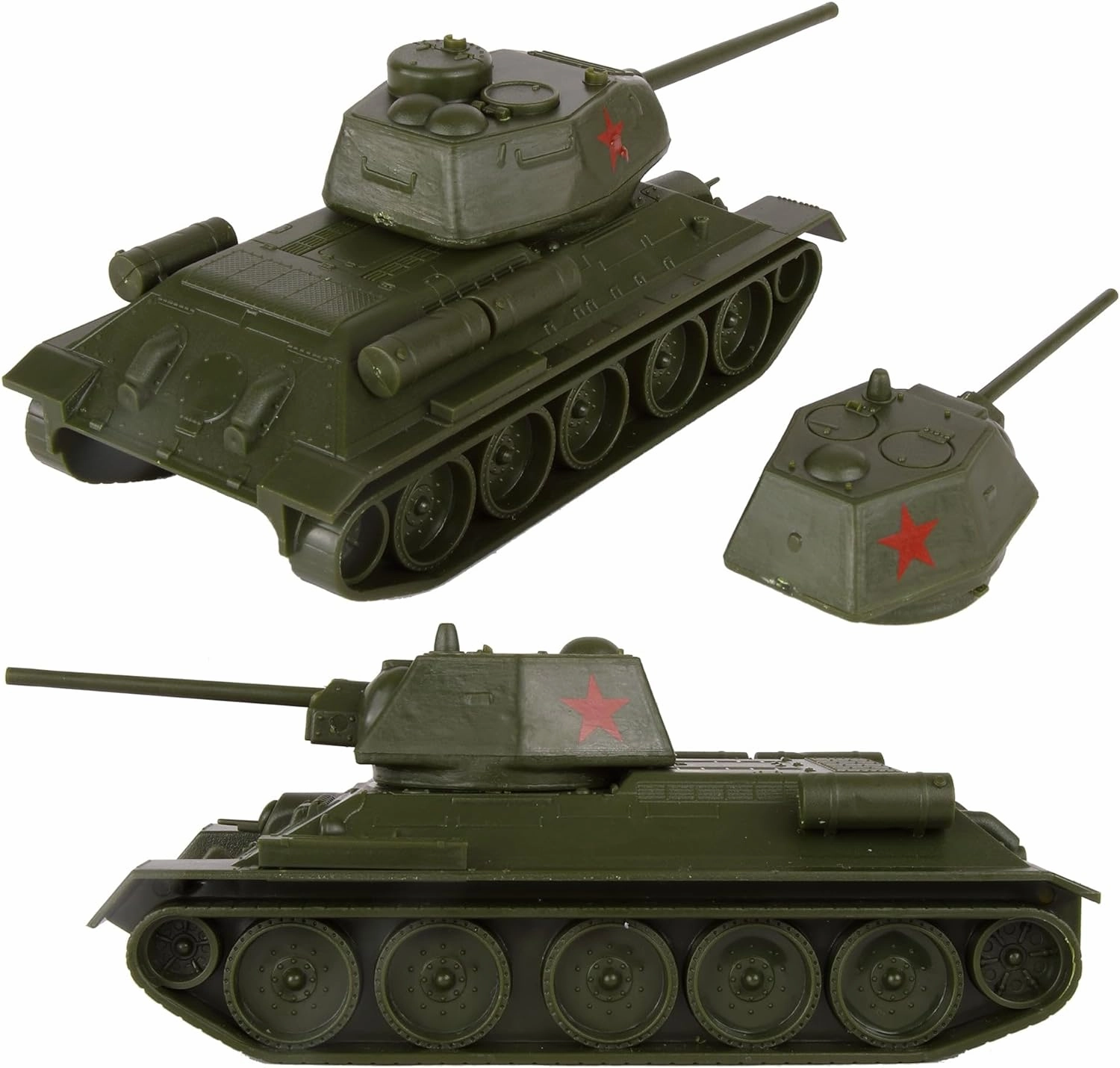 BMC CTS WW2 Soviet T-34 Tank - Olive-Green 1:40 Russian T34 Plastic Army Vehicle