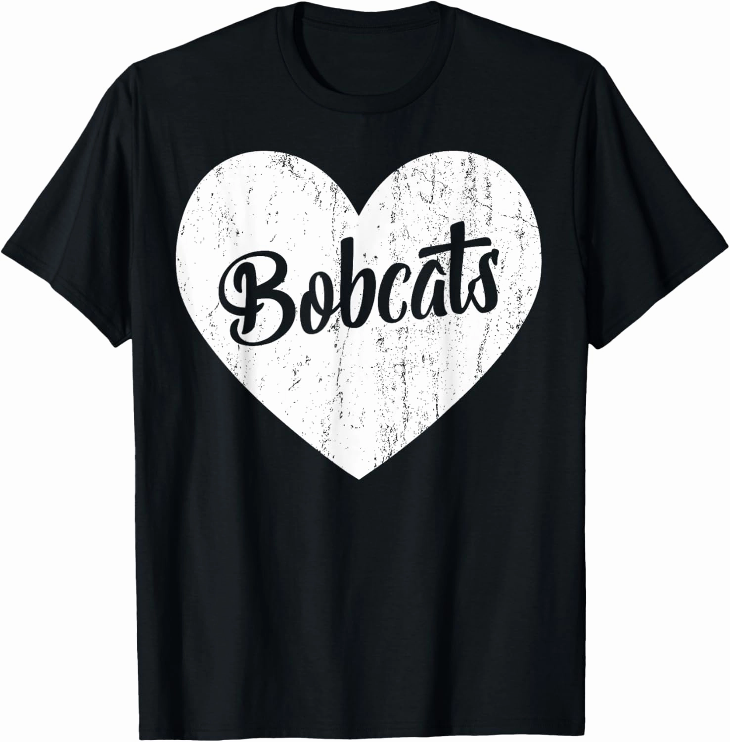 Bobcats School Sports Fan Team Spirit Mascot Cute Heart Gift T-Shirt