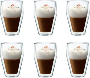 Bodum Titlis Set of 6 Double-Walled Stackable Glasses, transparent, 0,35 L